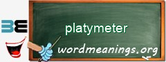 WordMeaning blackboard for platymeter